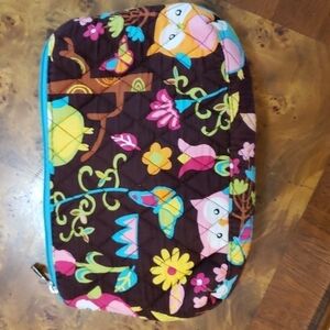 N. Gil Make-up Bag Cutch Owl Design Gingham Reversible EUC